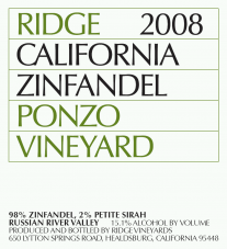 Ridge - Zinfandel Russian River Valley Ponzo Vineyards 2017 (750ml) (750ml)