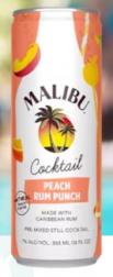 Malibu - Peach Rum Punch Cocktail (4 pack 12oz cans) (4 pack 12oz cans)